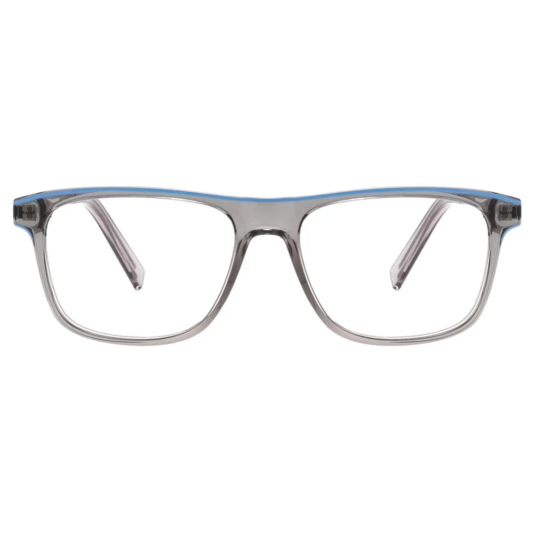 Rectangle Transparent Gray Eyeglasses
