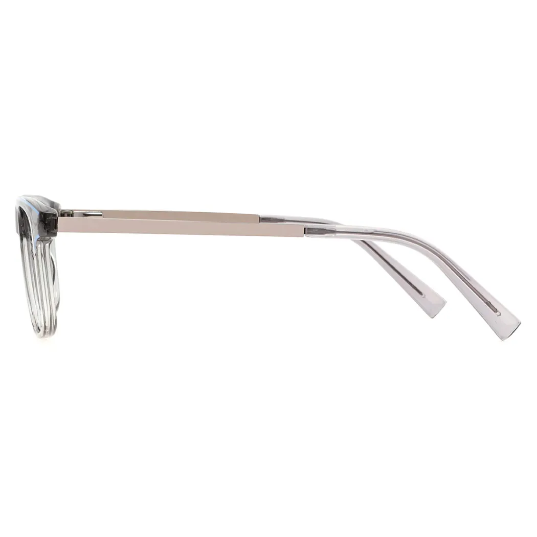 Rectangle Transparent Gray Eyeglasses