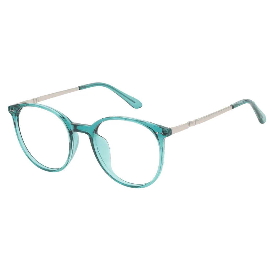Oval Transparent Green Eyeglasses