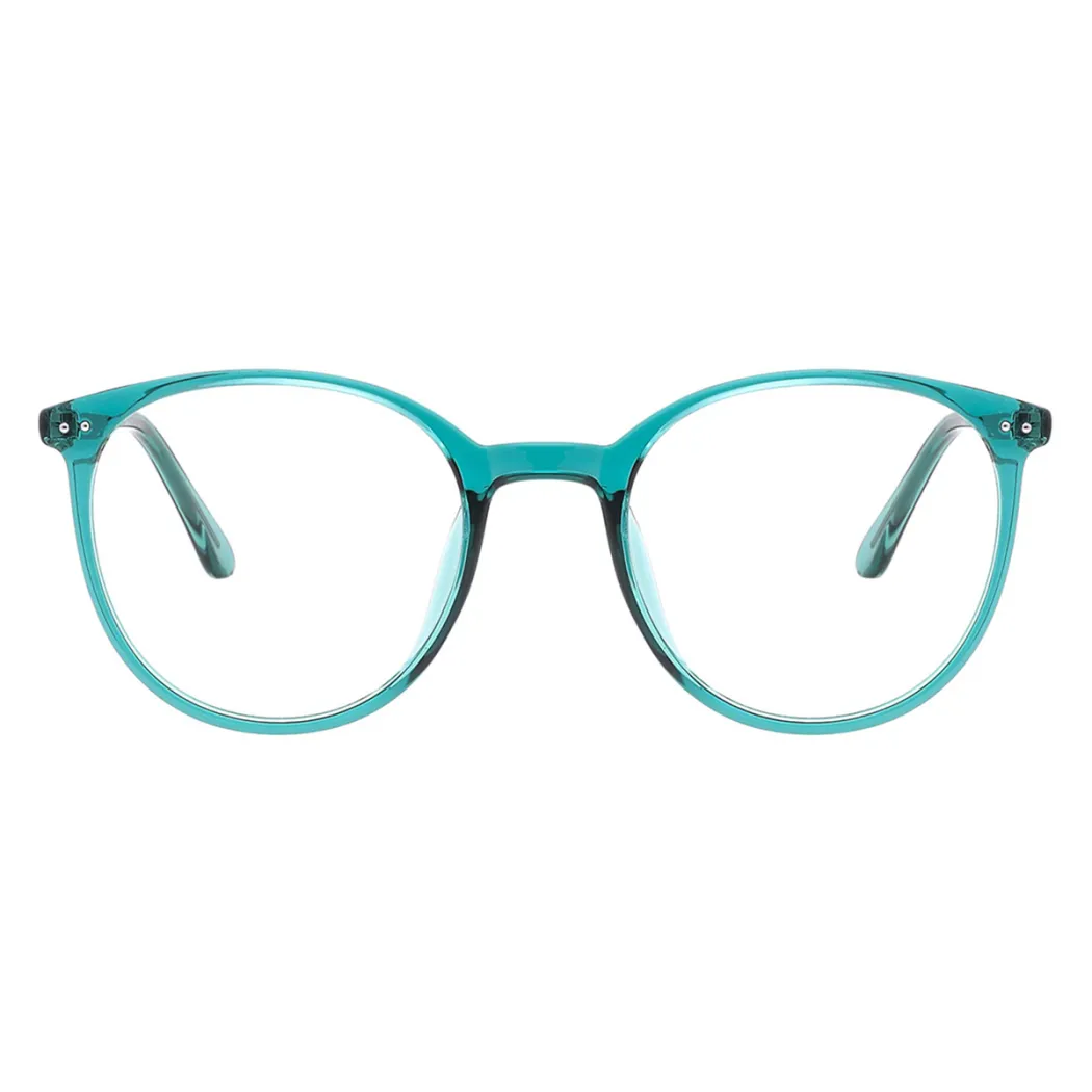 Oval Transparent Green Eyeglasses