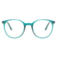 Oval Transparent Green Eyeglasses