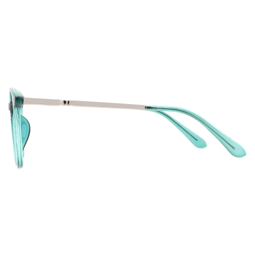Oval Transparent Green Eyeglasses