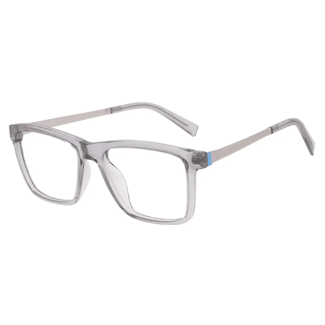 Rectangle Transparent Gray Eyeglasses