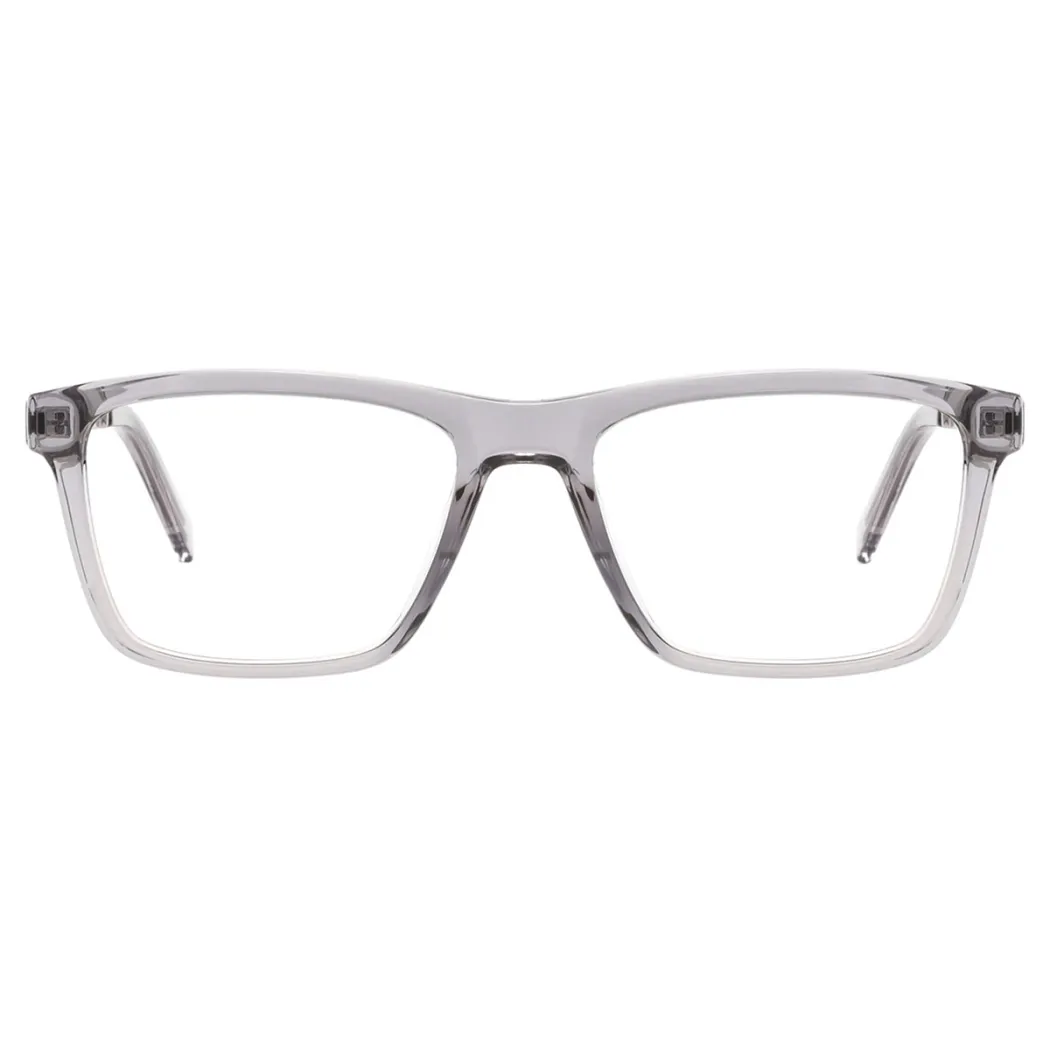 Rectangle Transparent Gray Eyeglasses