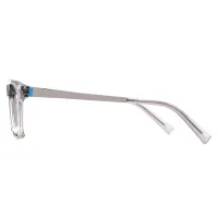 Rectangle Transparent Gray Eyeglasses