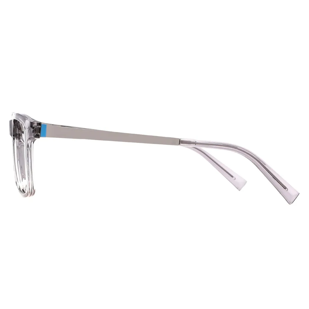 Rectangle Transparent Gray Eyeglasses