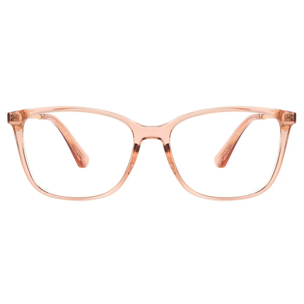 Rectangle Transparent Pink Eyeglasses