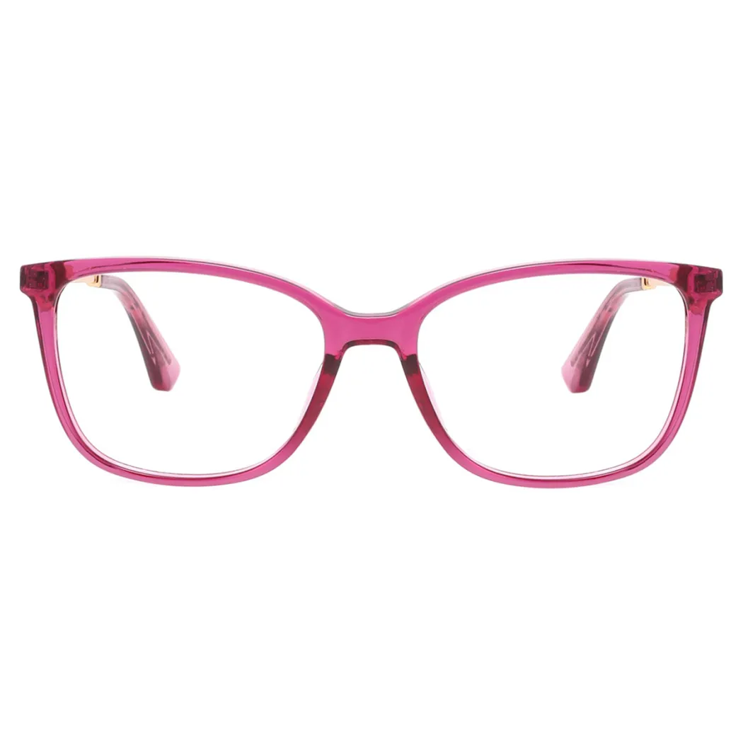 Rectangle Transparent Purple Eyeglasses