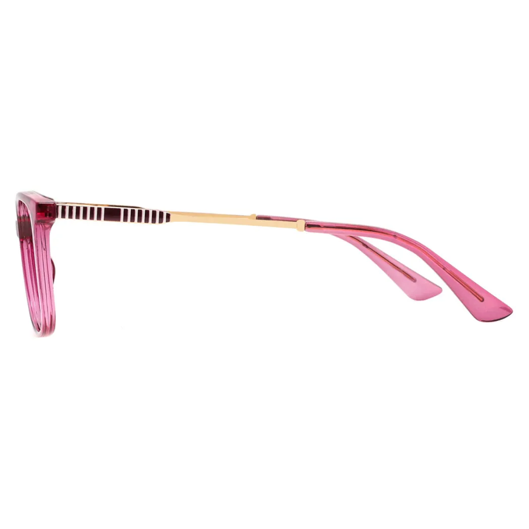 Rectangle Transparent Purple Eyeglasses