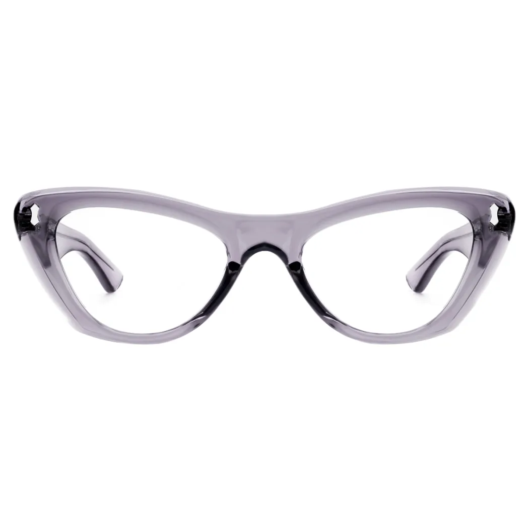 Cat-eye Transparent Gray Eyeglasses