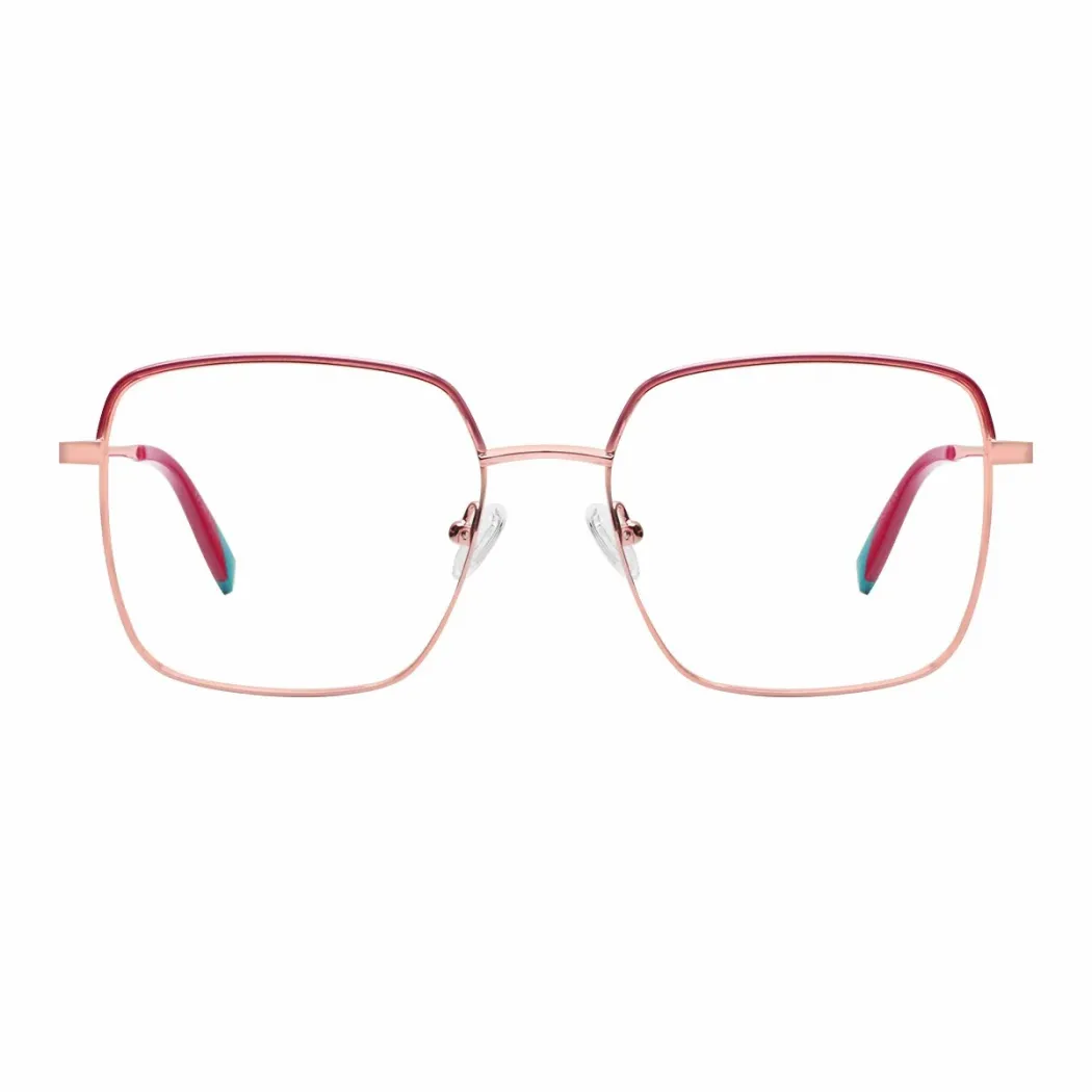 Square Red/Gold Eyeglasses