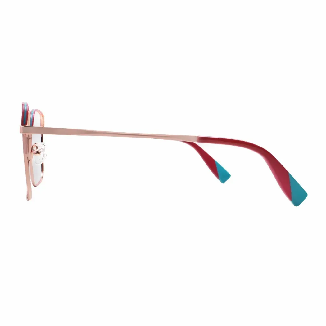 Square Red/Gold Eyeglasses