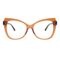 Cat-eye Transparent Brown Eyeglasses