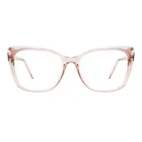 Cat-eye Transparent Pink Eyeglasses