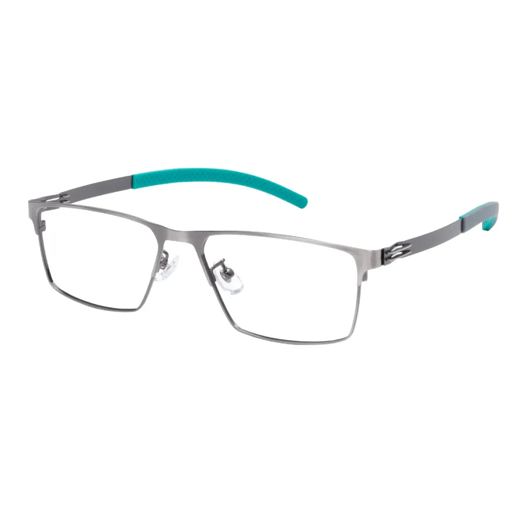 Browline Silver/Green Eyeglasses