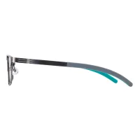Browline Silver/Green Eyeglasses