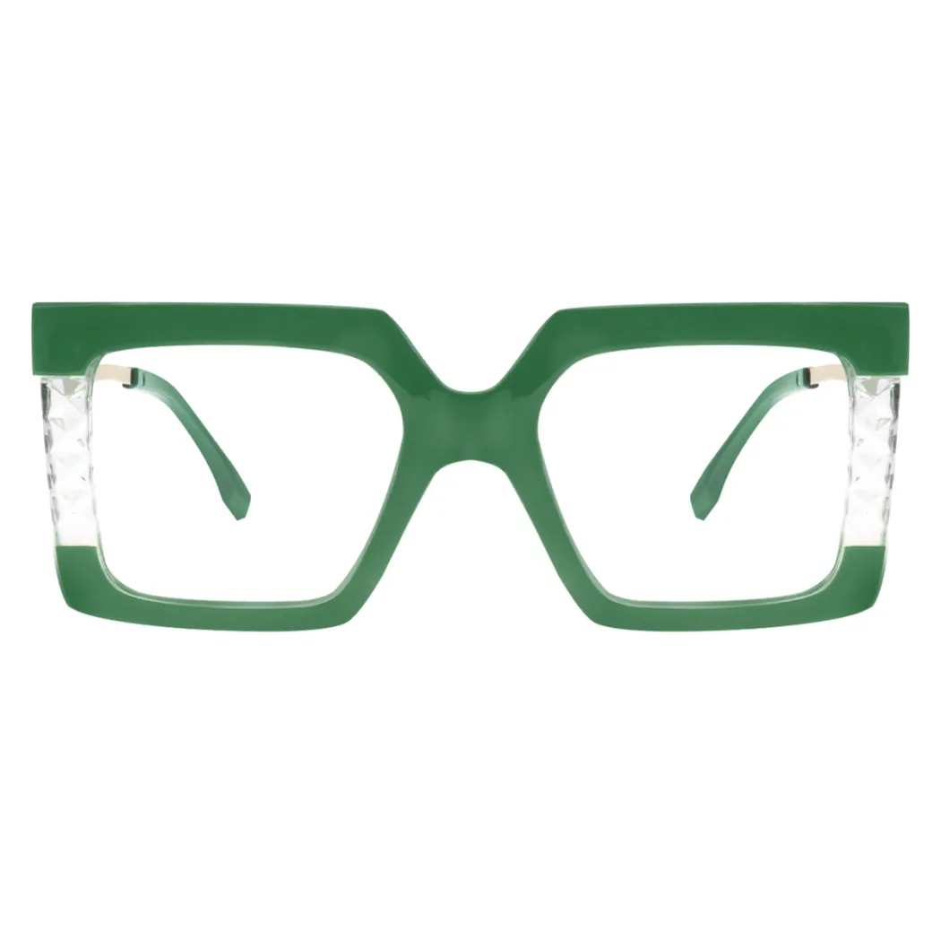 Square Green Eyeglasses