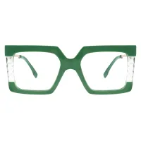 Square Green Eyeglasses