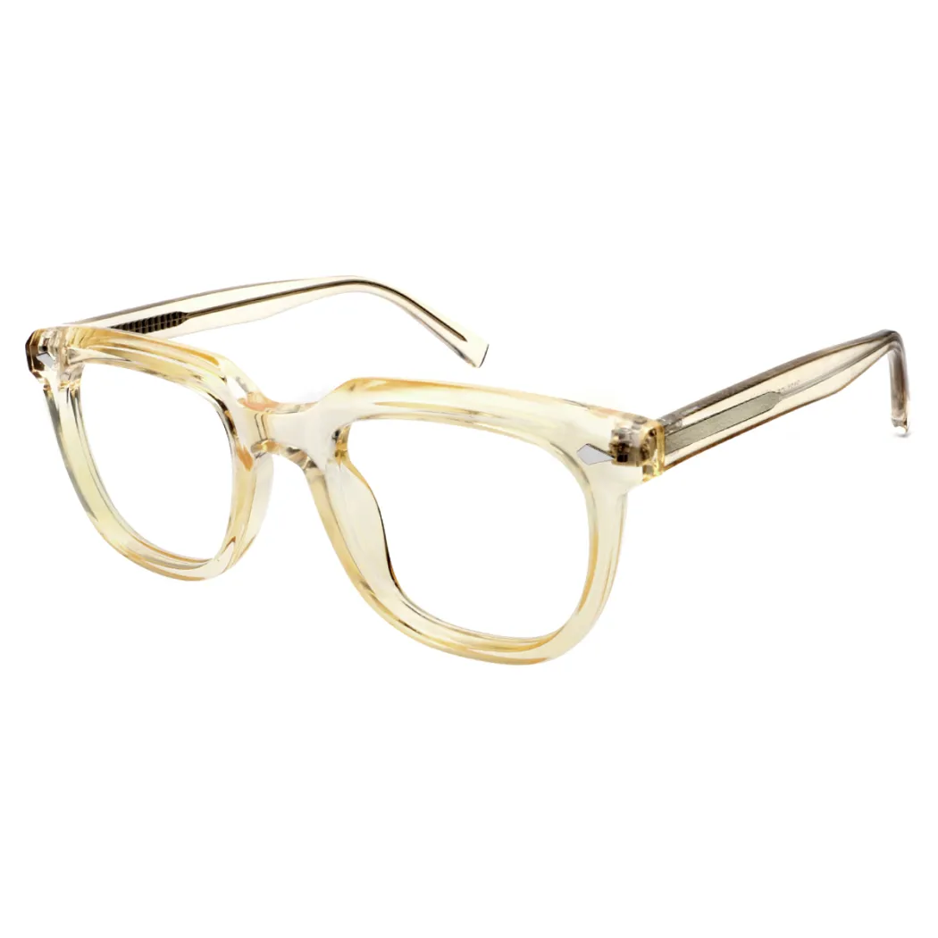 Square Light Brown Eyeglasses