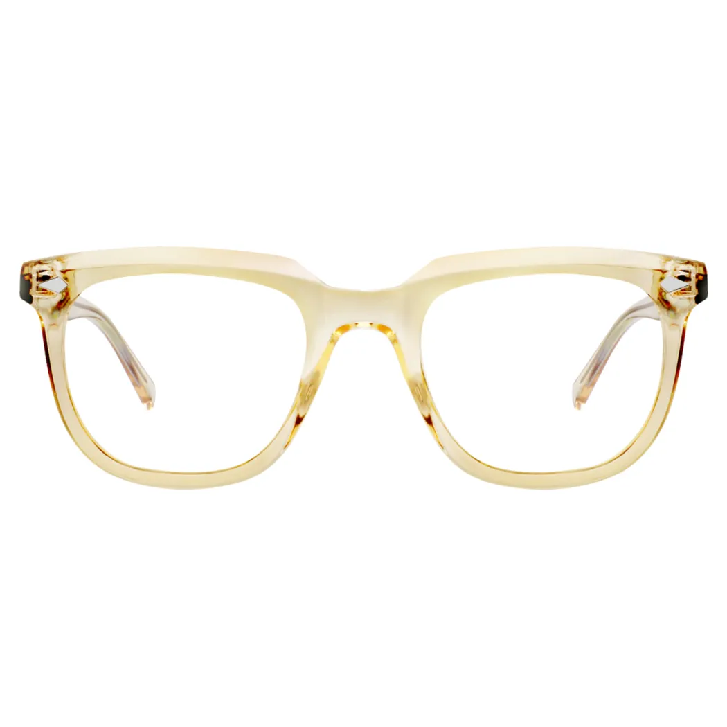 Square Light Brown Eyeglasses