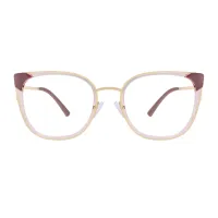 Square Pink/Gold Eyeglasses
