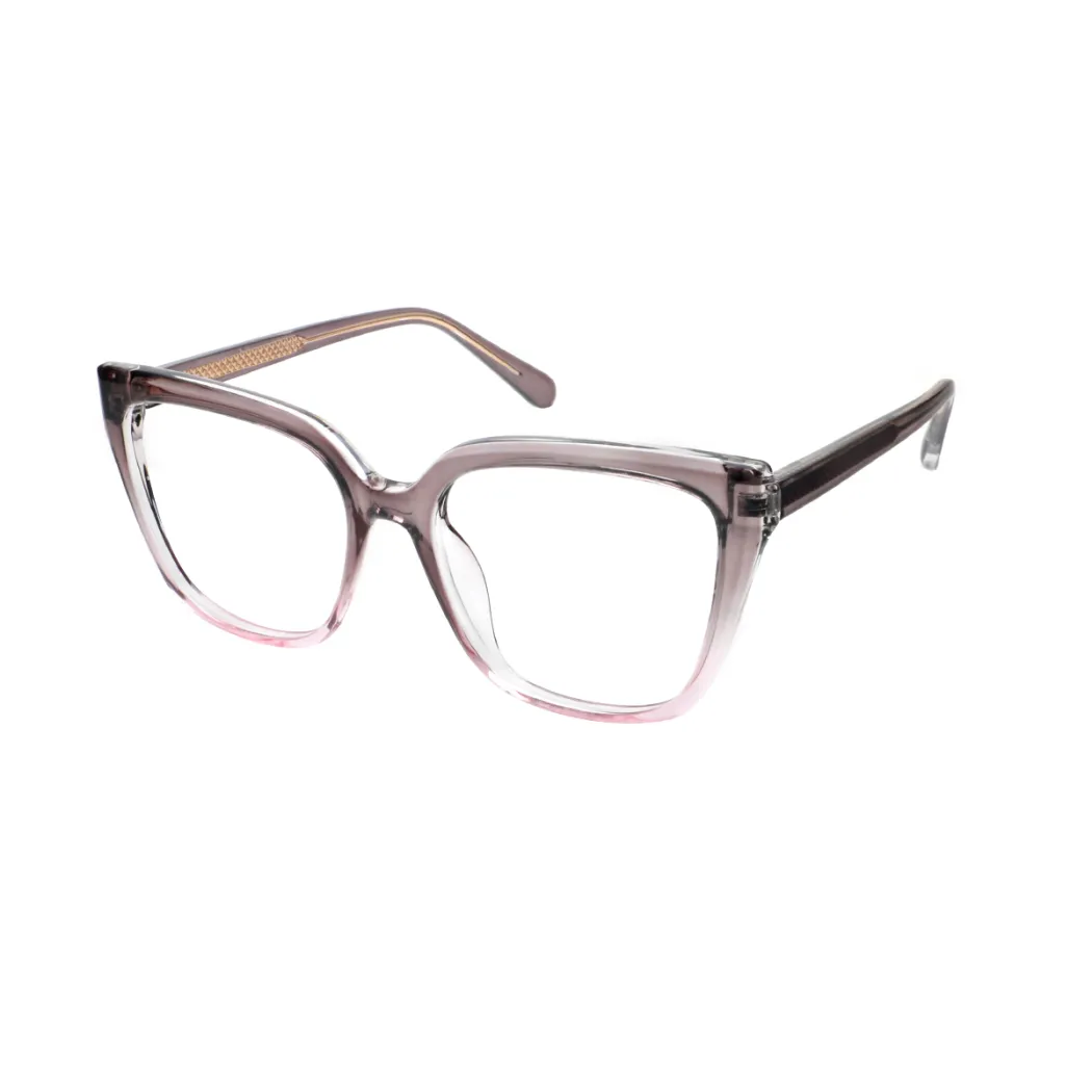 Square Transparent Gray/Transparent Pink Eyeglasses