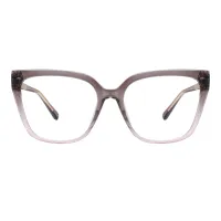 Square Transparent Gray/Transparent Pink Eyeglasses
