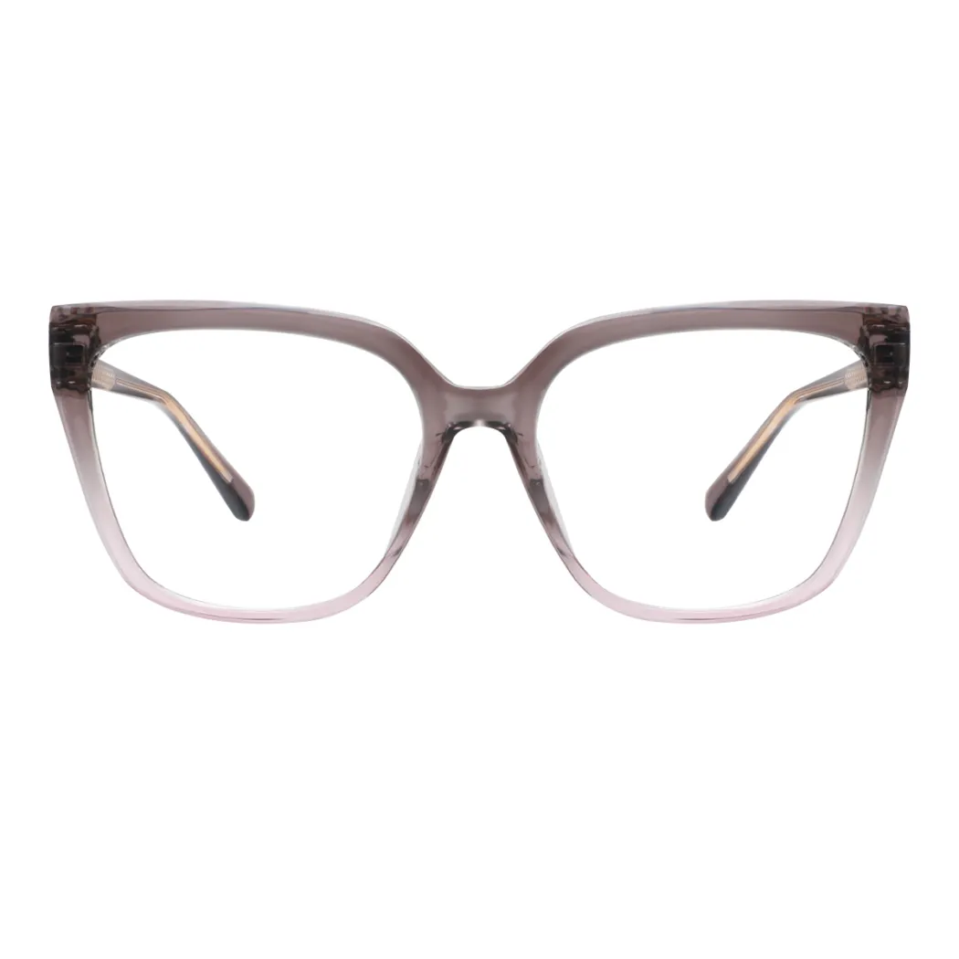 Square Transparent Gray/Transparent Pink Eyeglasses