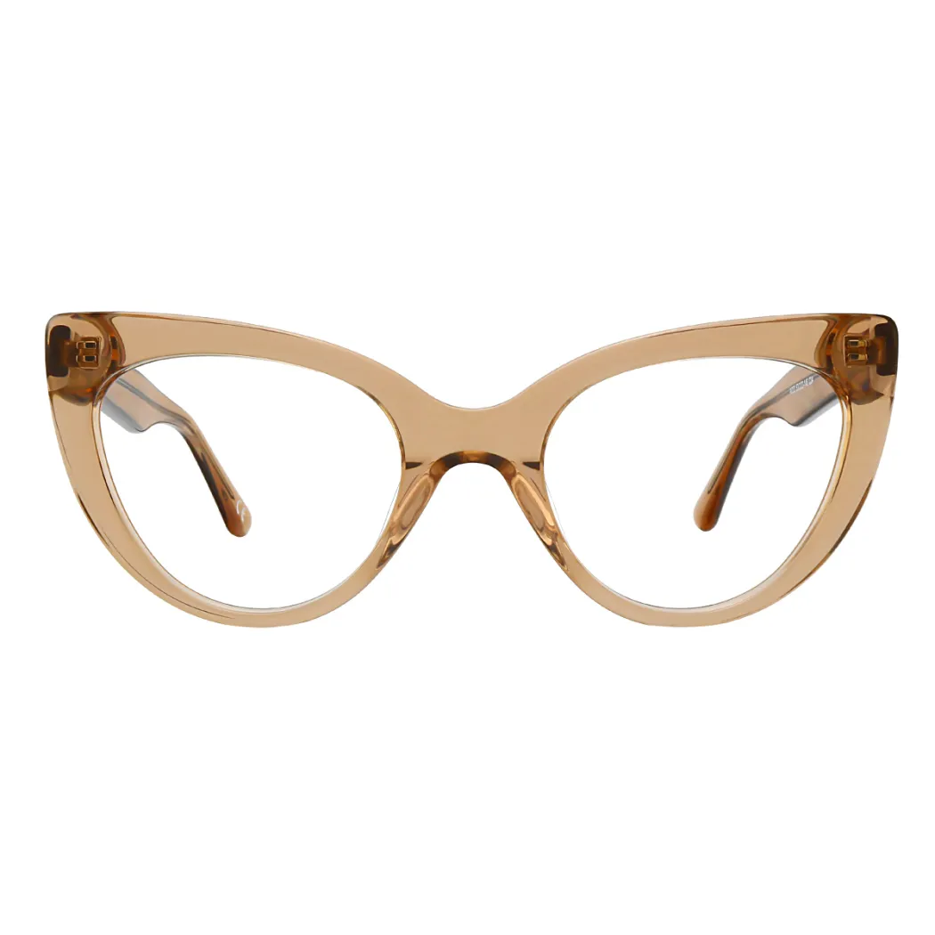 Cat-eye Transparent Brown Eyeglasses