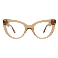 Cat-eye Transparent Brown Eyeglasses