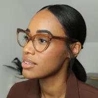 Cat-eye Transparent Brown Eyeglasses