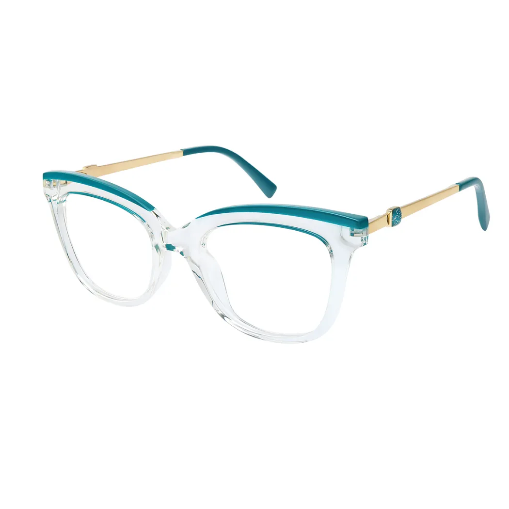 Cat-eye Transparent Green Eyeglasses