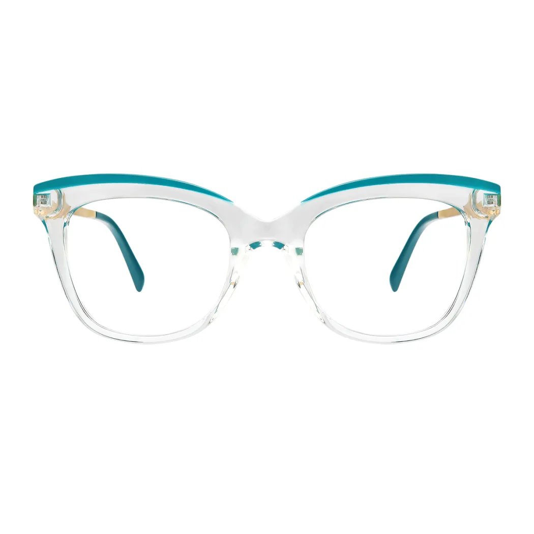 Cat-eye Transparent Green Eyeglasses