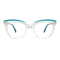 Cat-eye Transparent Green Eyeglasses