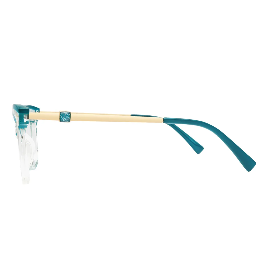 Cat-eye Transparent Green Eyeglasses