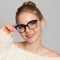 Cat-eye Purple/Gray Eyeglasses