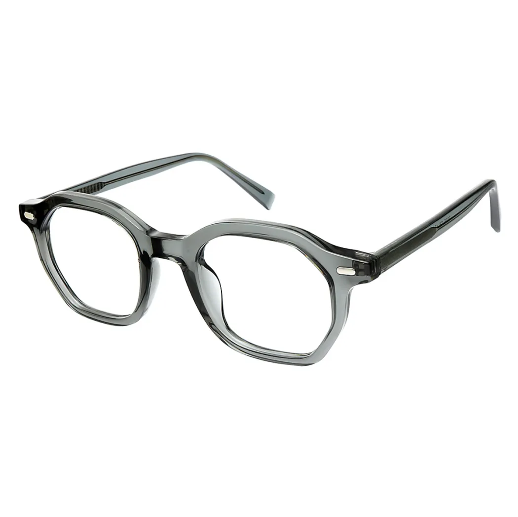 Geometric Transparent Gray Eyeglasses