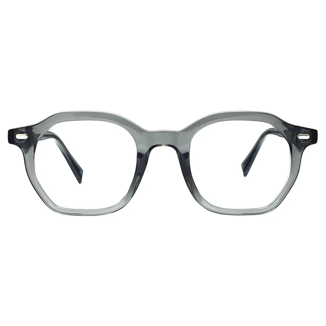 Geometric Transparent Gray Eyeglasses