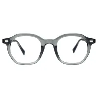 Geometric Transparent Gray Eyeglasses