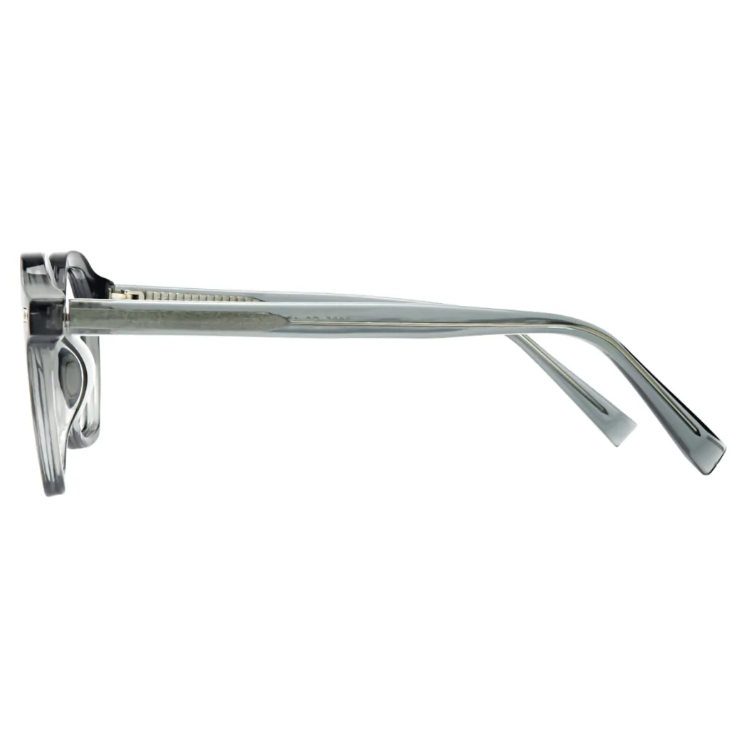 Geometric Transparent Gray Eyeglasses