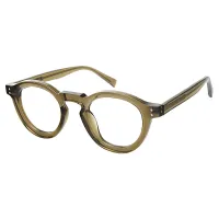 Round Transparent Green Eyeglasses