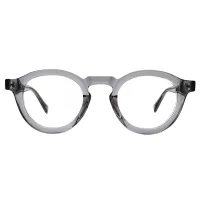 Round Transparent Gray Eyeglasses