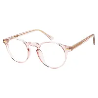 Round Transparent Pink Eyeglasses