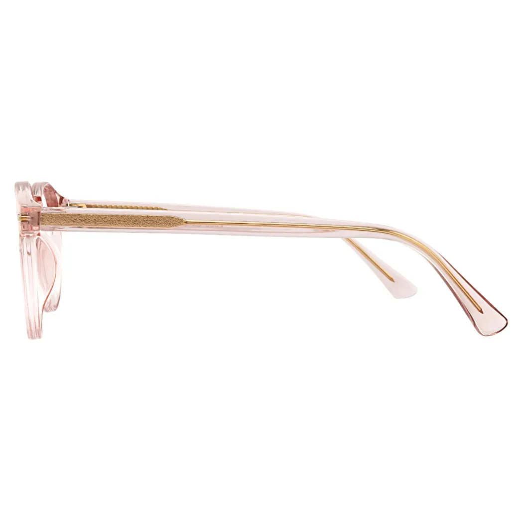 Round Transparent Pink Eyeglasses