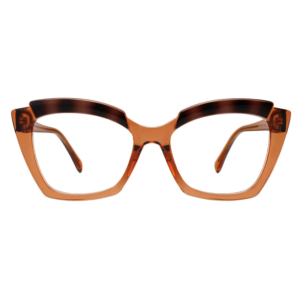 Square Light Brown Eyeglasses