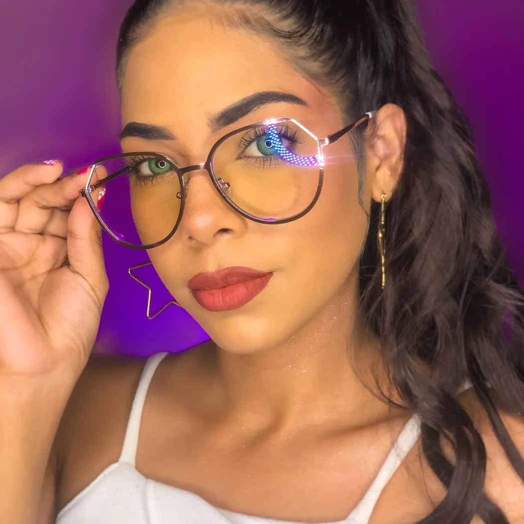 Geometric Pink Eyeglasses
