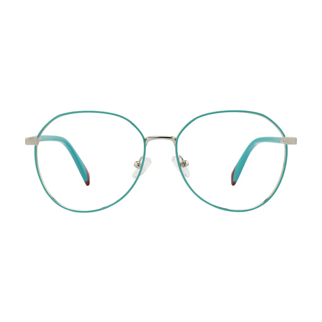 Round Green/Silver Eyeglasses