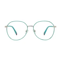 Round Green/Silver Eyeglasses
