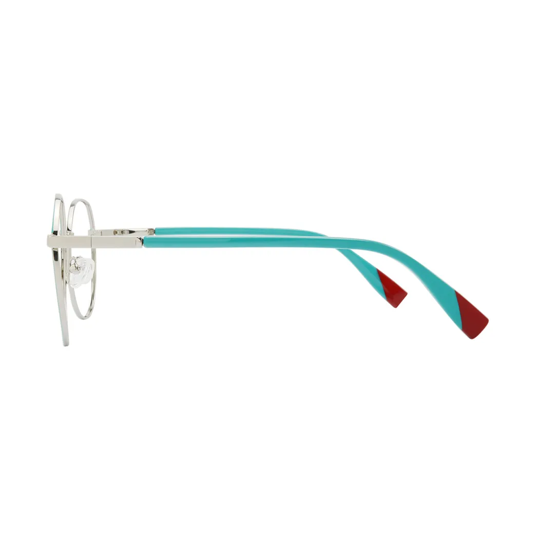 Round Green/Silver Eyeglasses