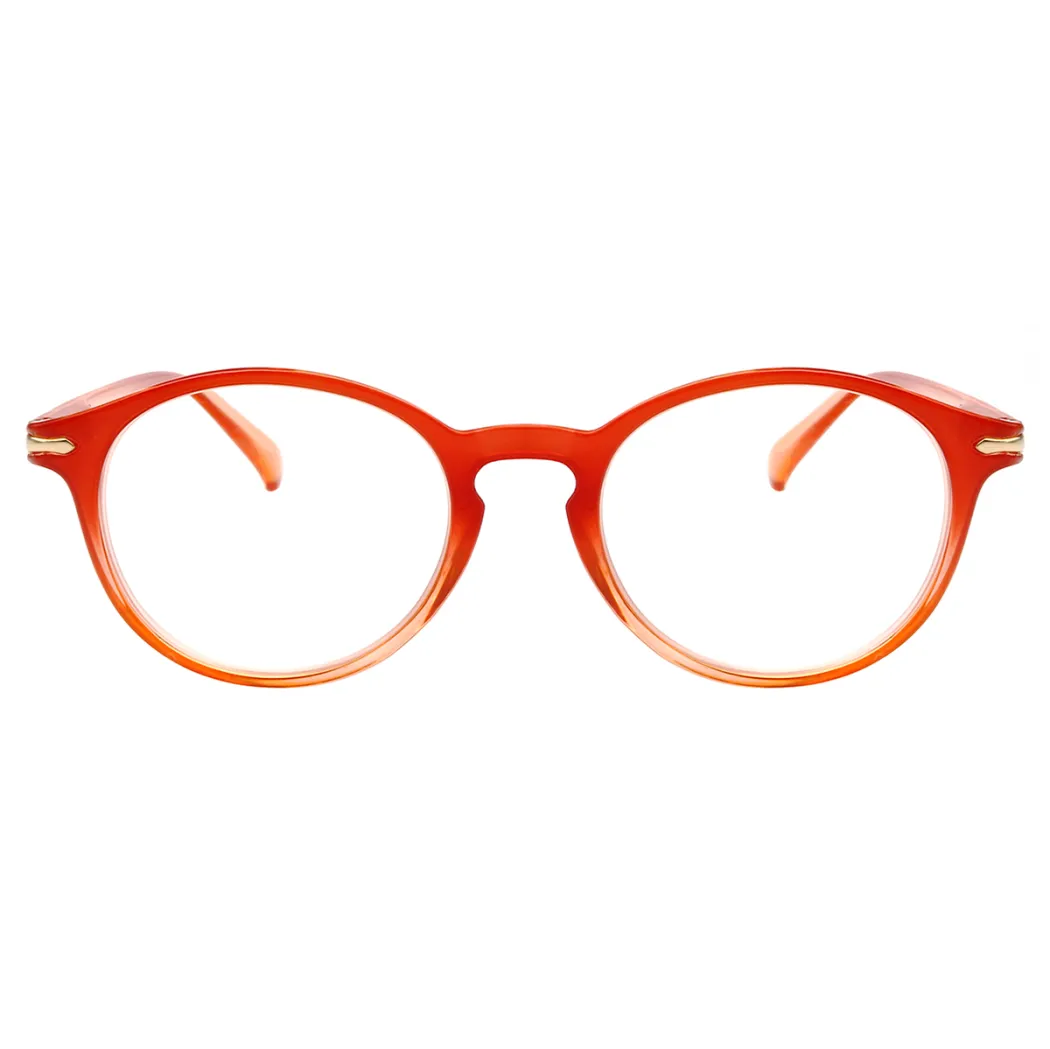 Oval Red Reading Glasses